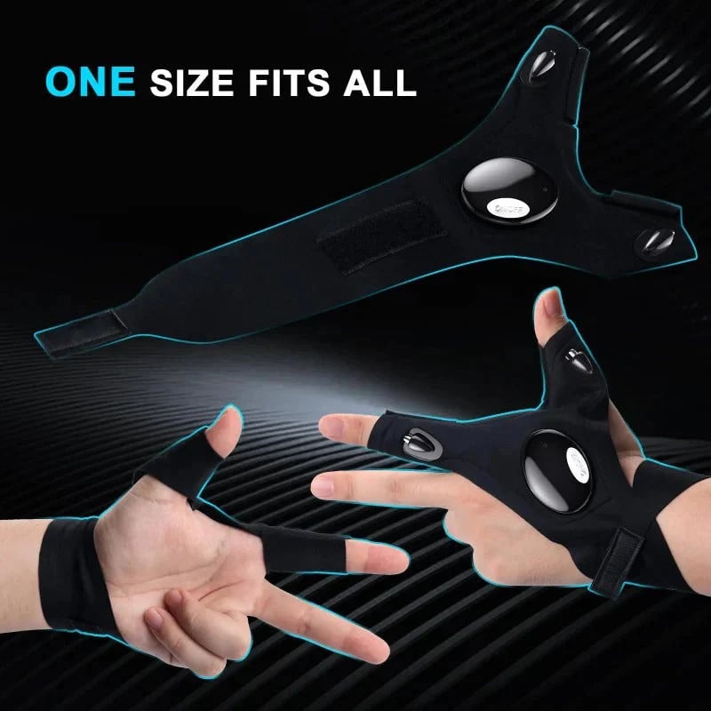 🔥🔥Hands-Free LED Half Finger Gloves
