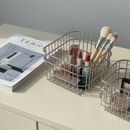 Metal Wire Storage Basket for Desk, Pantry & Household Organization