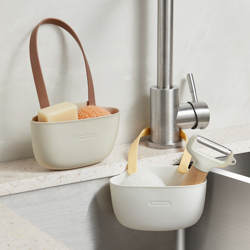 Faucet-Hanging Sink Caddy Basket for Sponges & Kitchen Tools