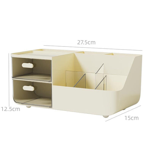Multi-Compartment Desktop Organizer with Drawers for Pens, Stationery & Office Supplies