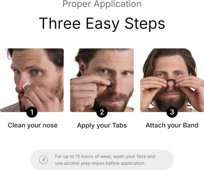 Magnetic Nasal Strips - Snoring Relief, Better Sleep, Nasal Congestion and Easy Breathing